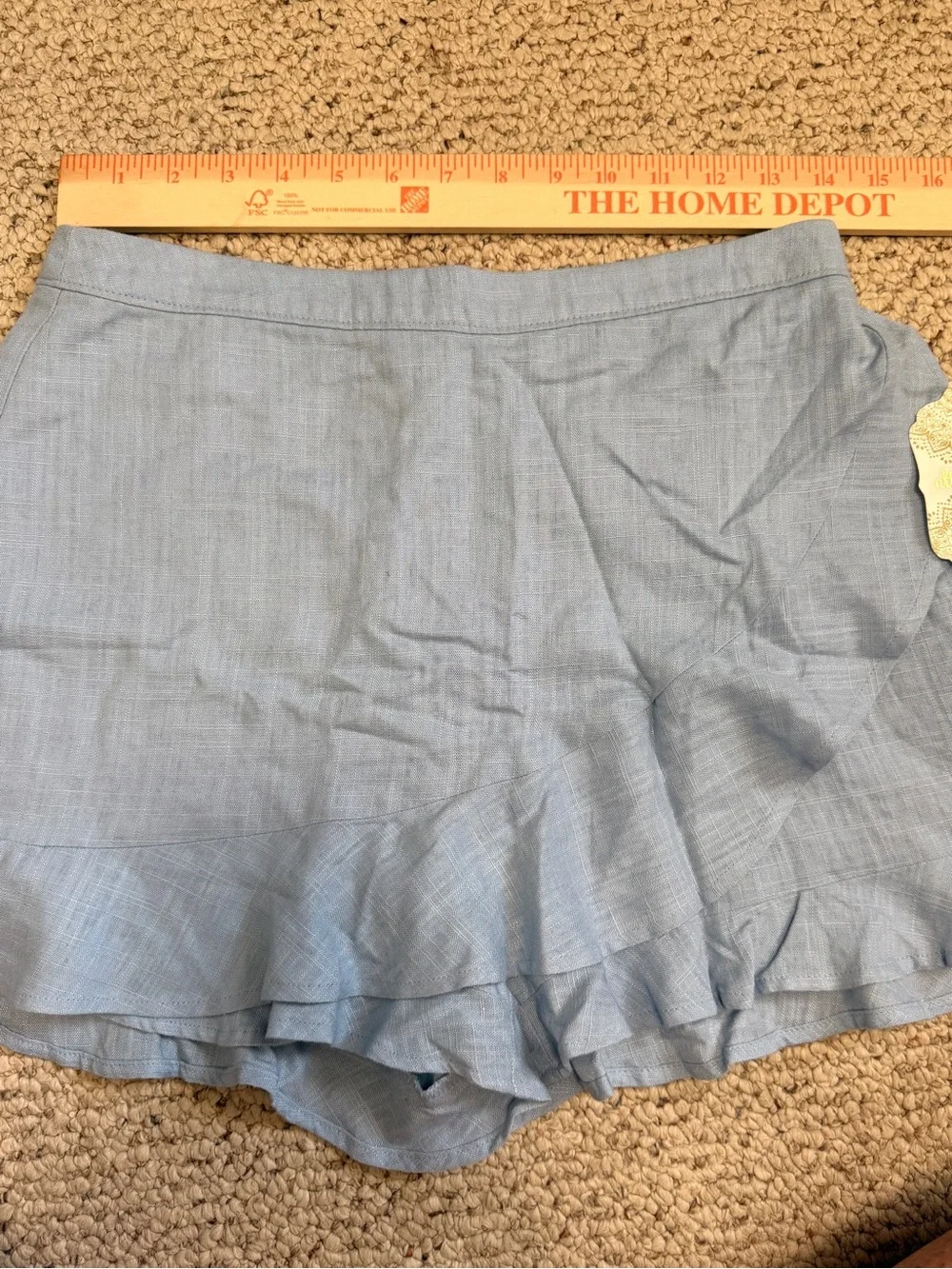 Altar’d State NWT Blue Linen Blend Ruffle Wrap Skort Shorts Medium‎